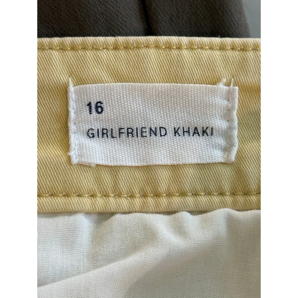 Gap Girlfriend Khaki Pants Womens 16 Yellow Cotton Stretch Straight Leg - Picture 5 of 6